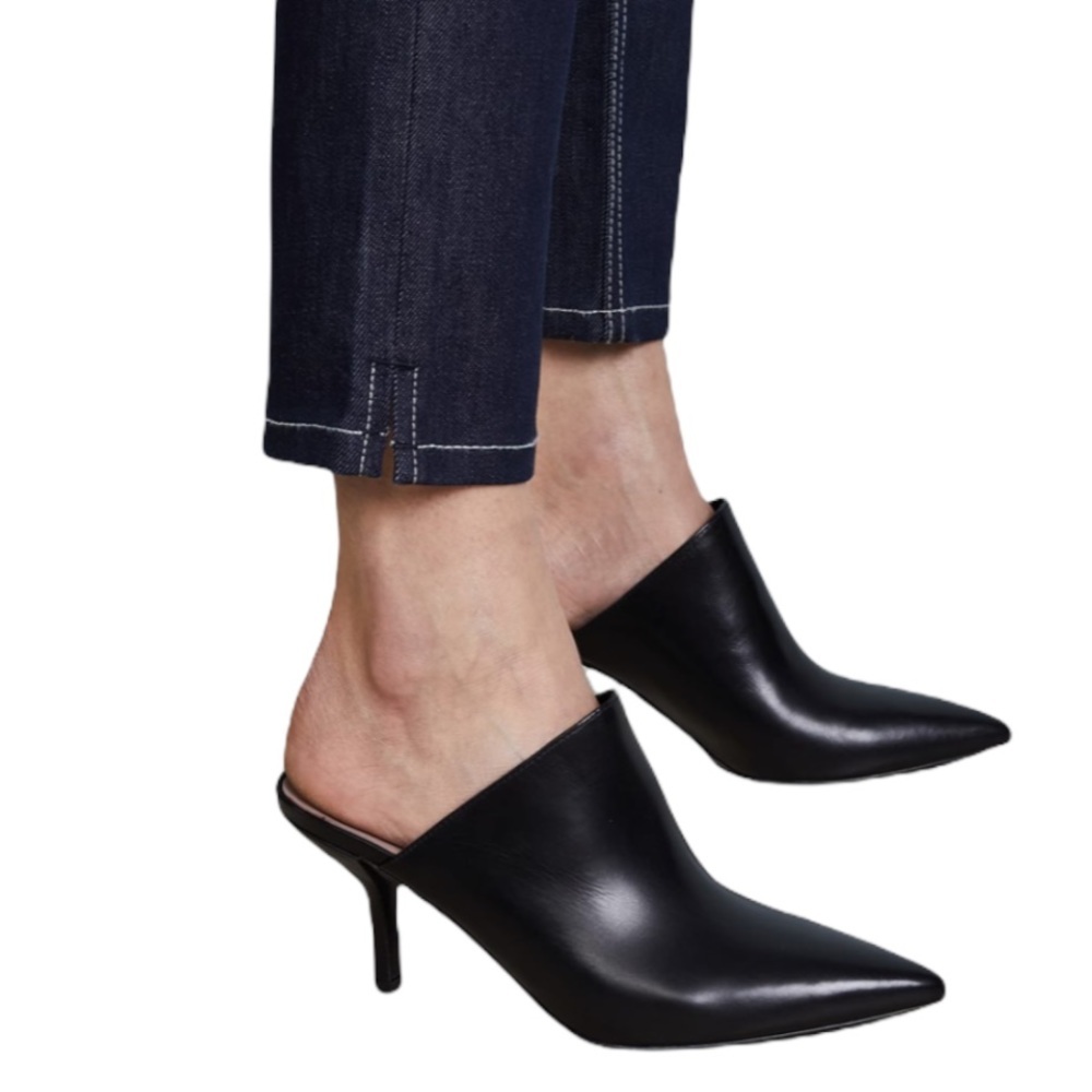 Diane Von Furstenberg Black Leather Mules